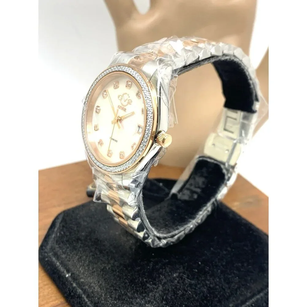 GV2 by Gevril Women's Watch 12423B Swiss Quartz Mother of Pearl Dial Two Tone